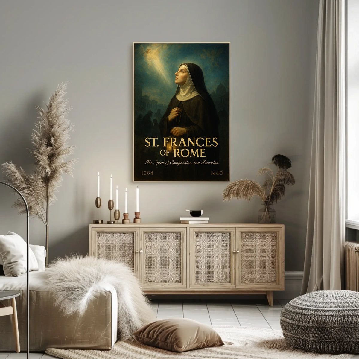St. Frances of Rome The Spirit of Compassion and Devotion Poster