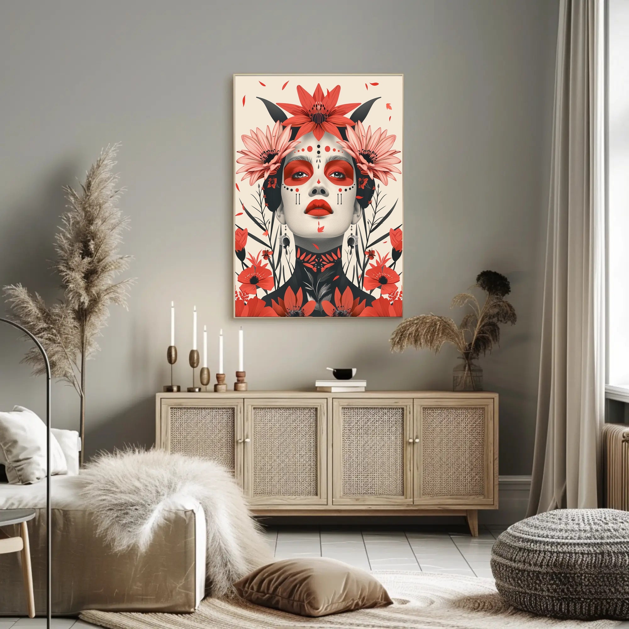 Mystical Floral Portrait Art Poster for Empowerment PosterGoat