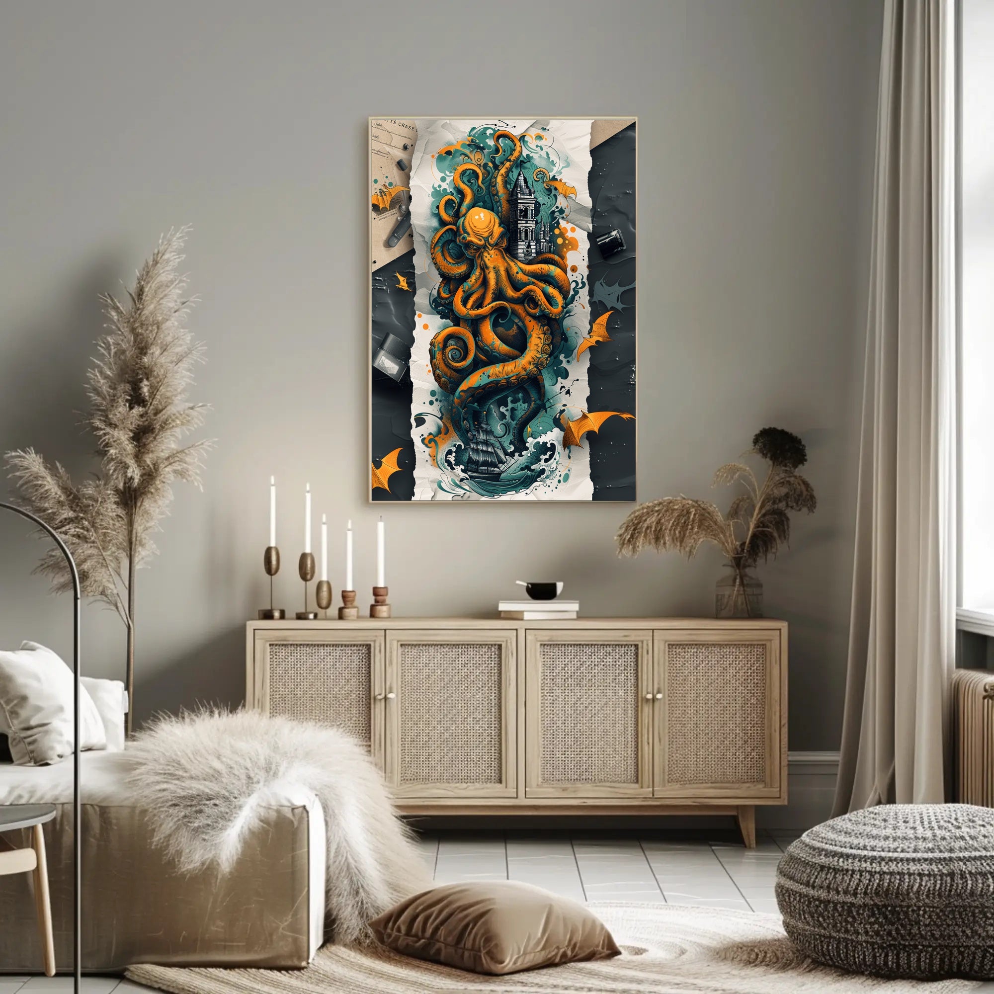 The Kraken's Grasp Art Print Poster for Decor Lovers PosterGoat