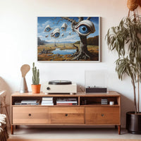Surreal Landscape with Eyes: Abstract or Artistic Poster