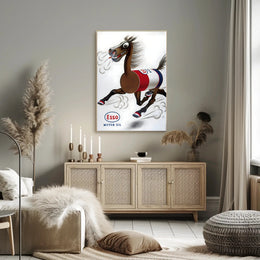 Esso Motor Oil Horse Travel Poster Art Print