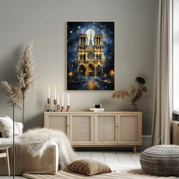 Gothic Splendor Notre-Dame At Night Poster