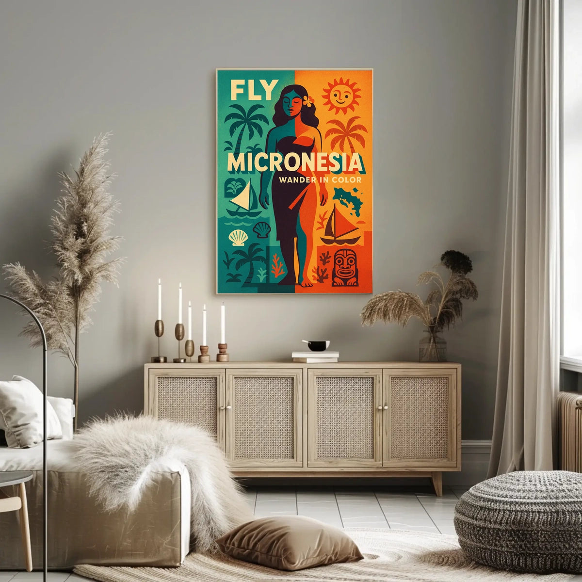 Fly Micronesia Wander in Color Poster