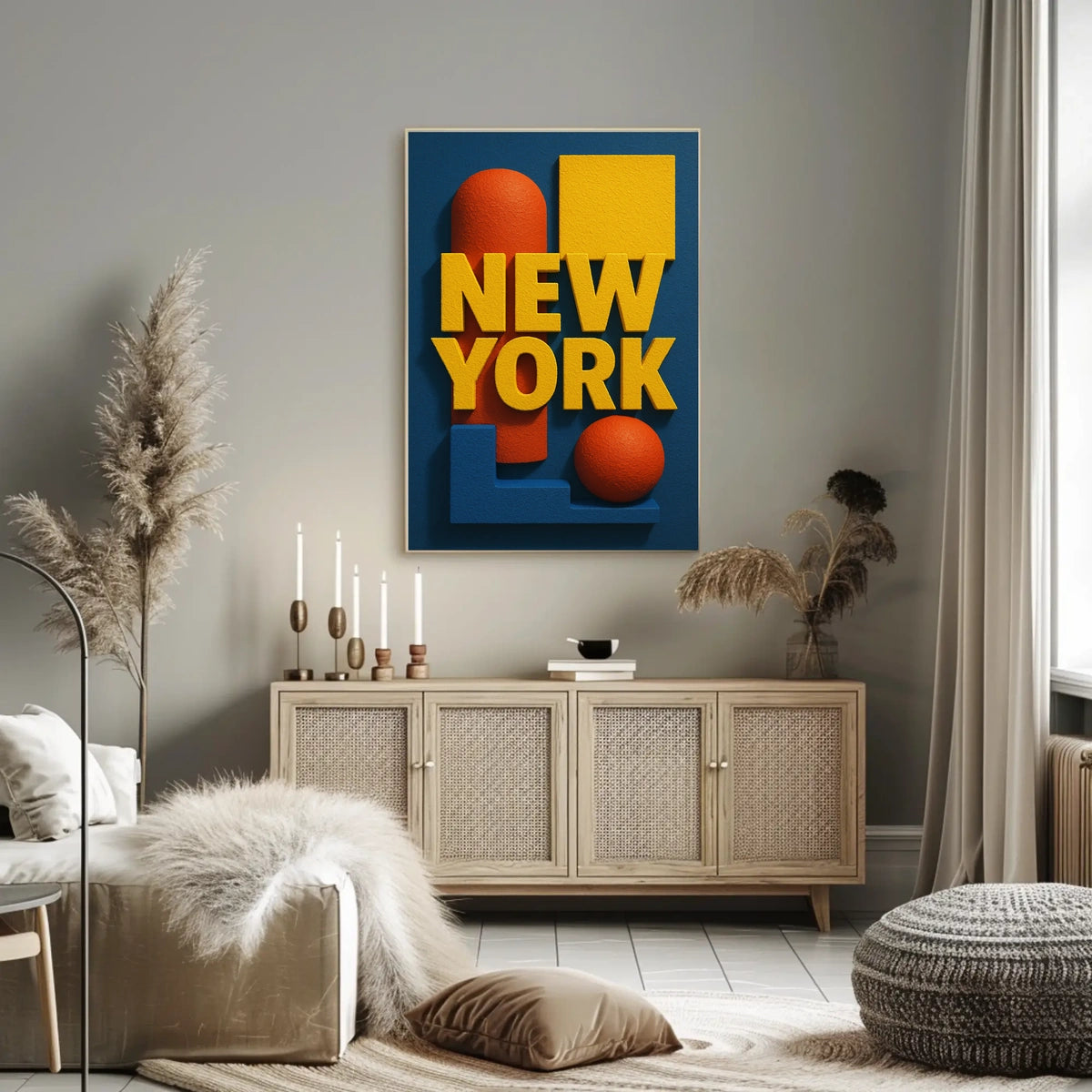 New York Abstract Design Poster Cityscape Wall Art Decor