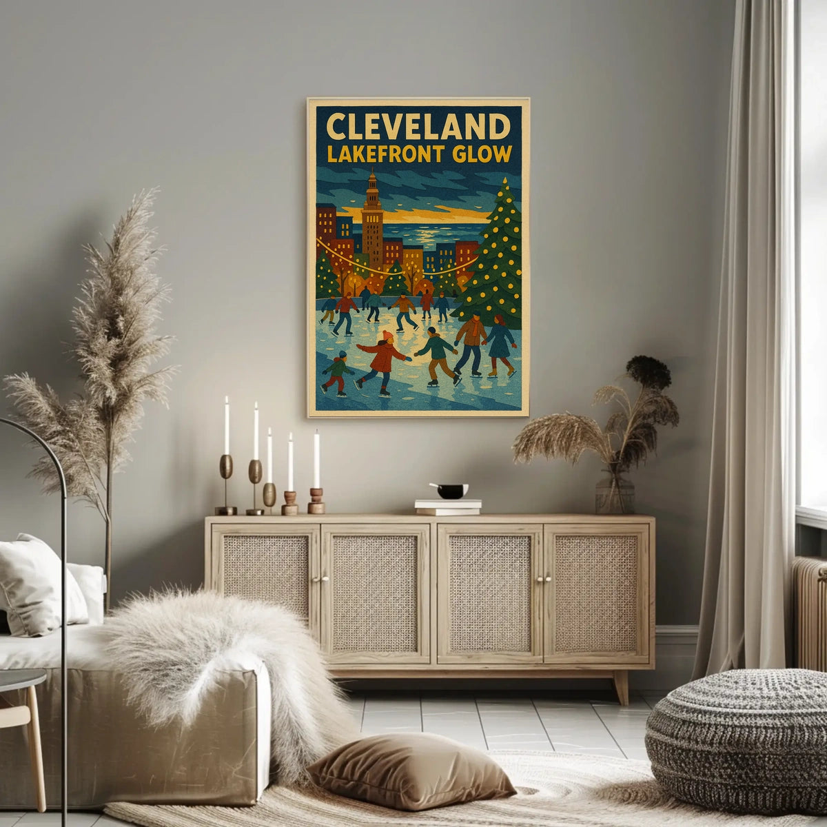 Cleveland Lakefront Glow Poster
