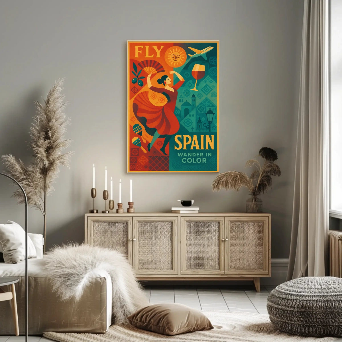 Fly to Spain Wander in Color Poster