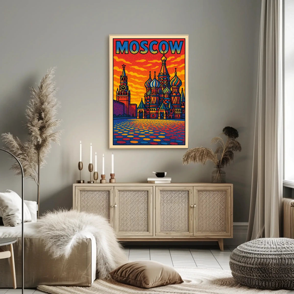 Moscow Skyline Art Poster
