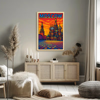 Moscow Skyline Art Poster