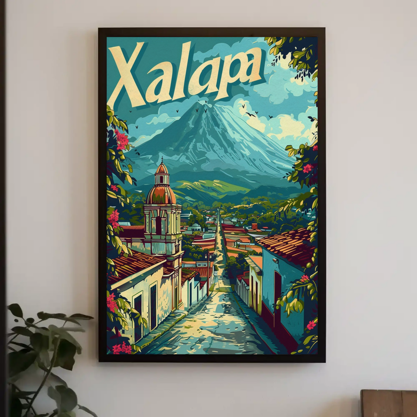 Xalapa Mexico Volcano Colonial Town View Travel Poster Travel Poster