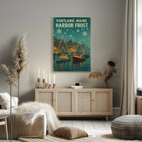 Portland Maine Harbor Frost Poster