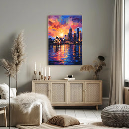 Sydney at Sunset Vibrant Cityscape Travel Poster
