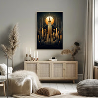 Empire State Art Deco New York Travel Poster