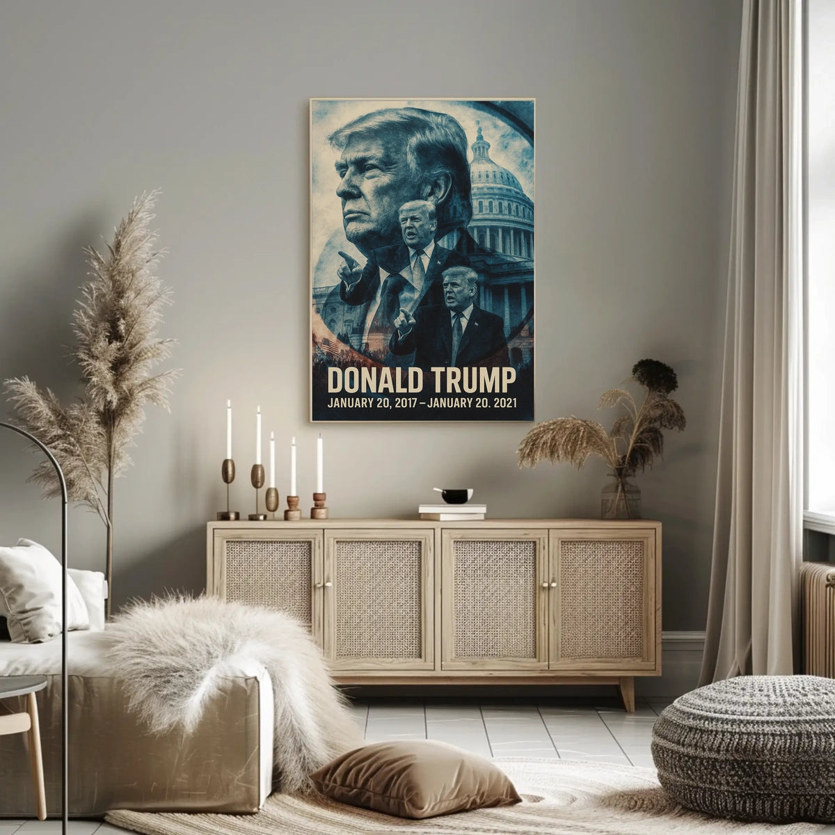 Donald Trump 45th President of the United States Double Exposure Poster