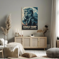 Donald Trump 45th President of the United States Double Exposure Poster