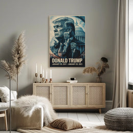 Donald Trump 45th President of the United States Double Exposure Poster