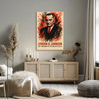 Lyndon B. Johnson Watercolor Presidential Poster