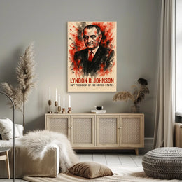 Lyndon B. Johnson Watercolor Presidential Poster