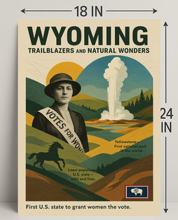 Wyoming Trailblazers and Natural Wonders Poster PosterGoat