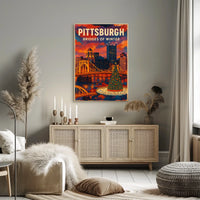 Pittsburgh Bridges of Winter Poster