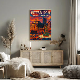Pittsburgh Bridges of Winter Poster