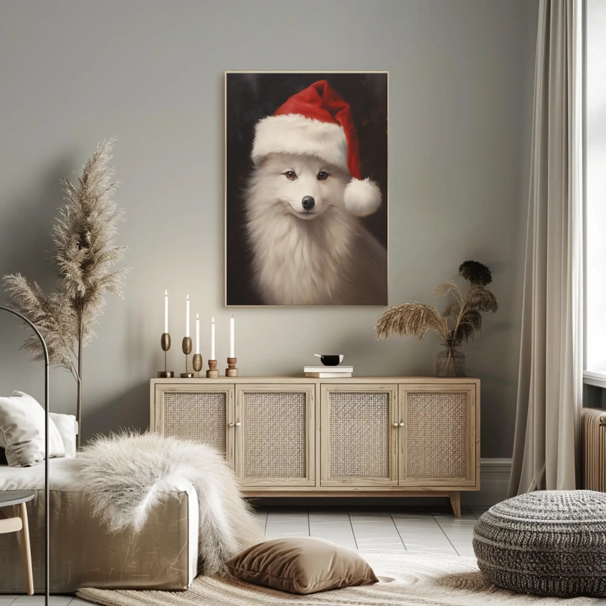 Festive Arctic Fox Poster