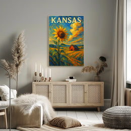 Kansas Sunflower Fields Poster