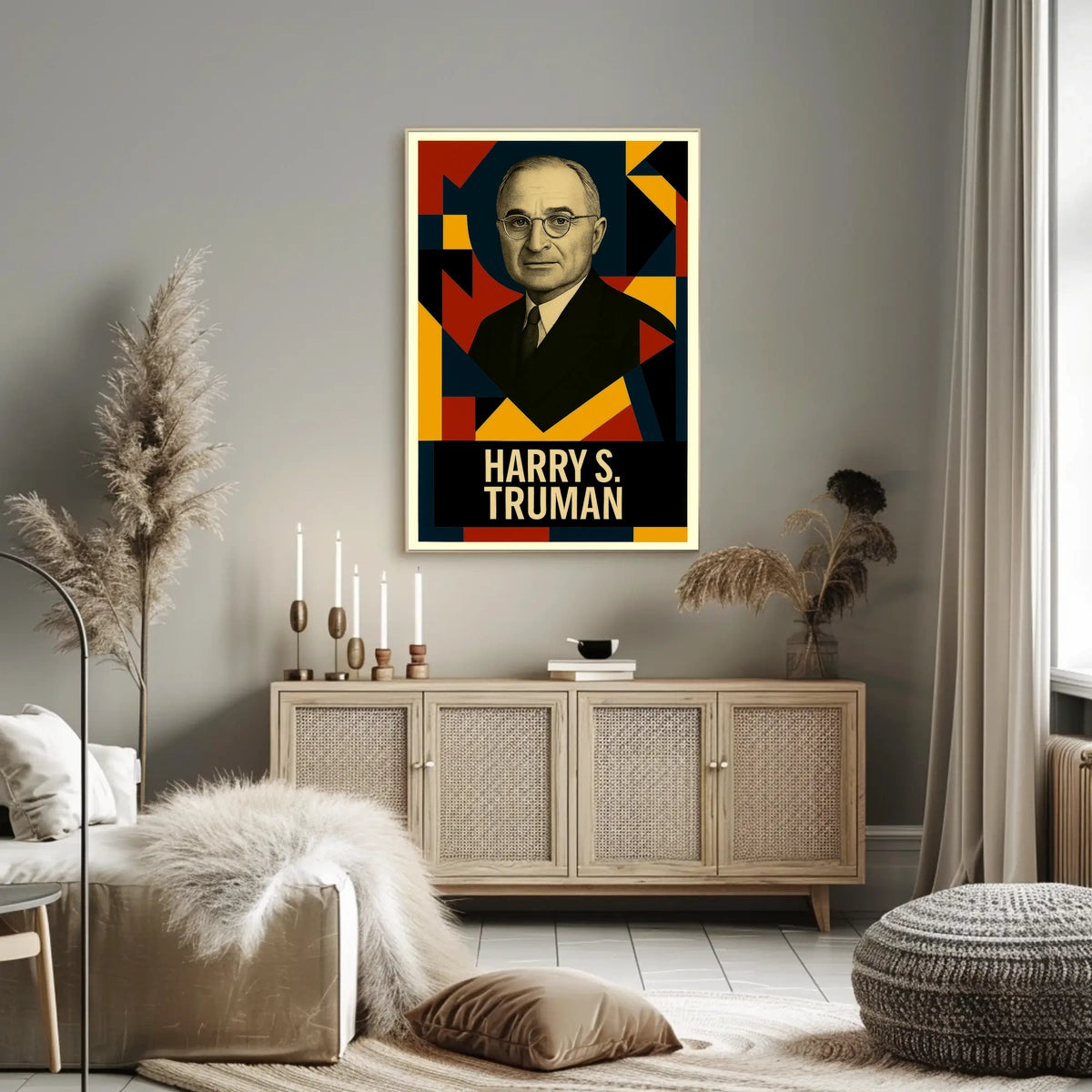 Harry S. Truman 33rd President of the United States Abstract Pop Poster