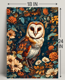 Enchanted Owl In Bloom William Morris Art Poster