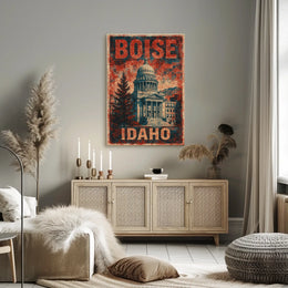 Boise, Idaho Vintage Capitol Vintage Poster