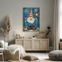 patriotic gnome holding a sparkler Poster