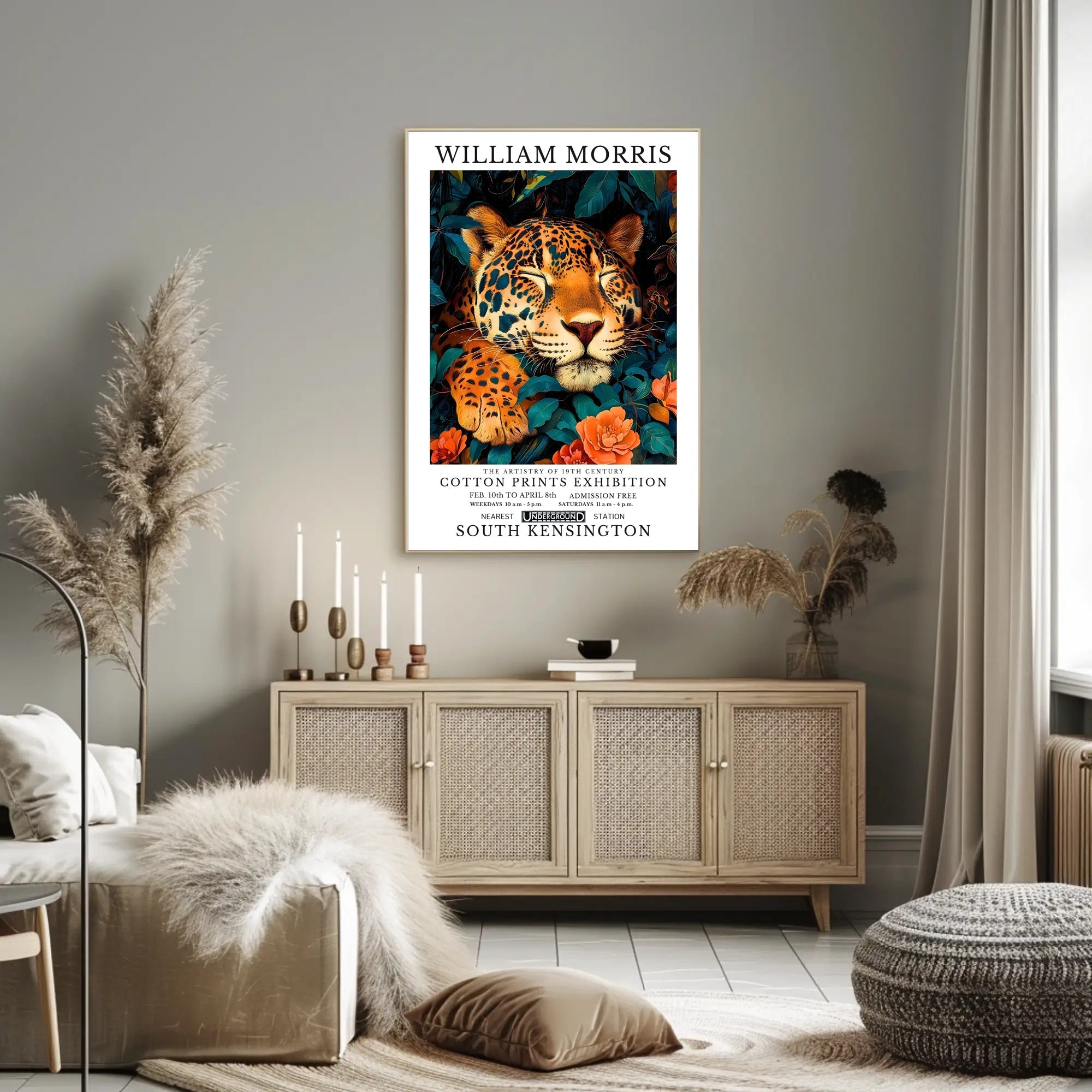 William Morris Exhibition Poster: Artistic Vintage Botanical Art Poster