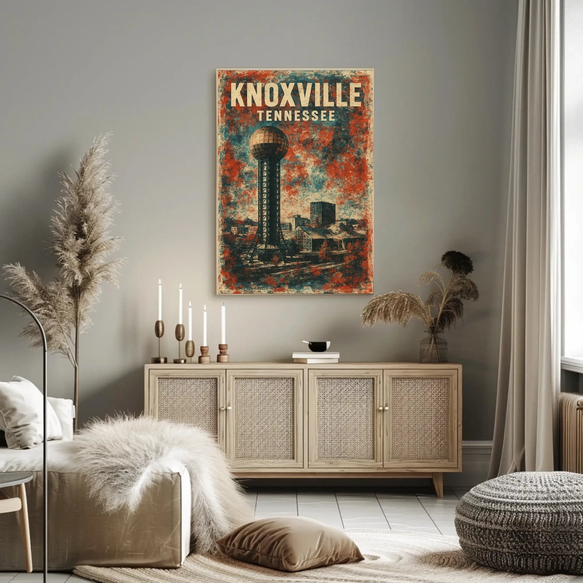 Knoxville Sunsphere Vintage Travel Poster