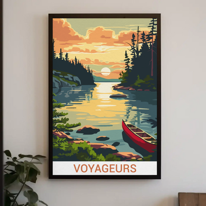 Voyageurs National Park Minnesota Canoe Travel Poster