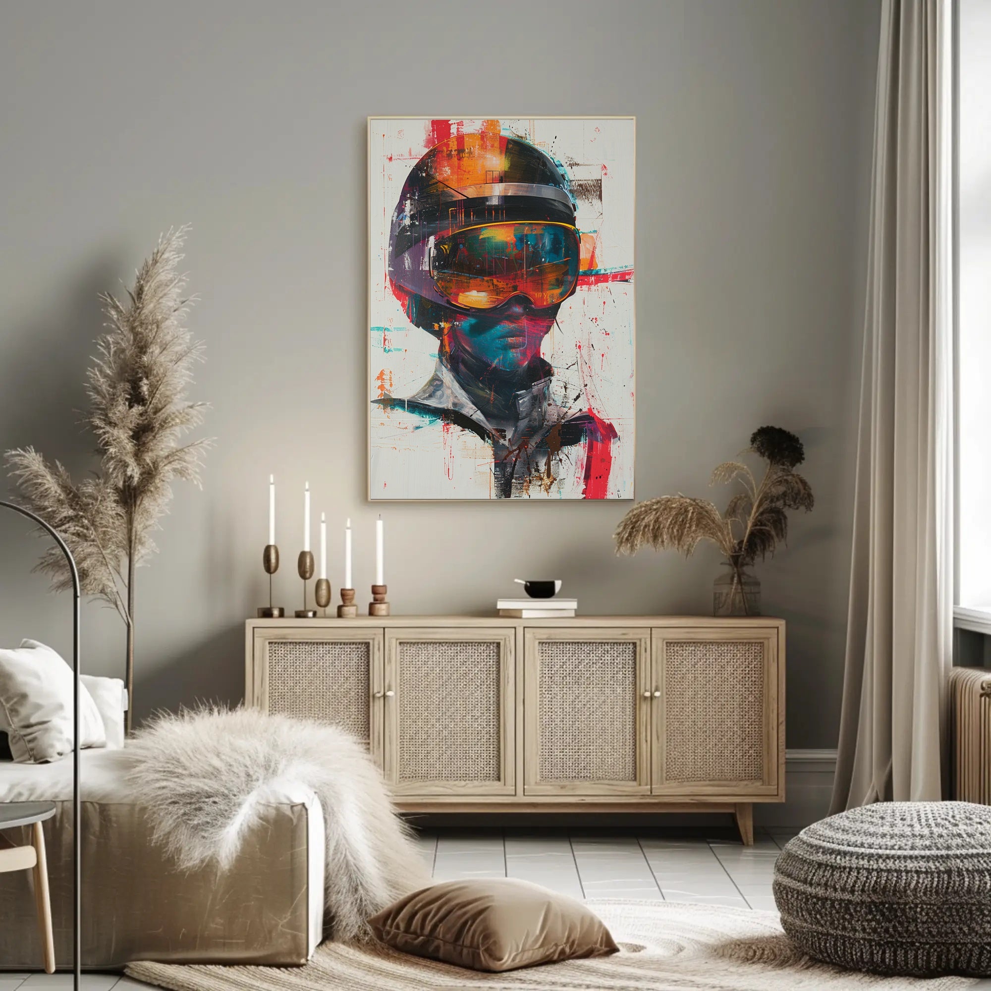 Futuristic Racer Art Print Poster for Home Decor and Wall Decoration PosterGoat