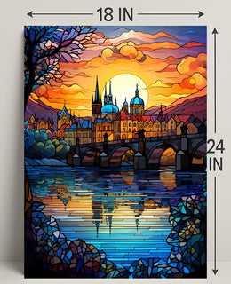 Sunset Over The Cityscape Poster