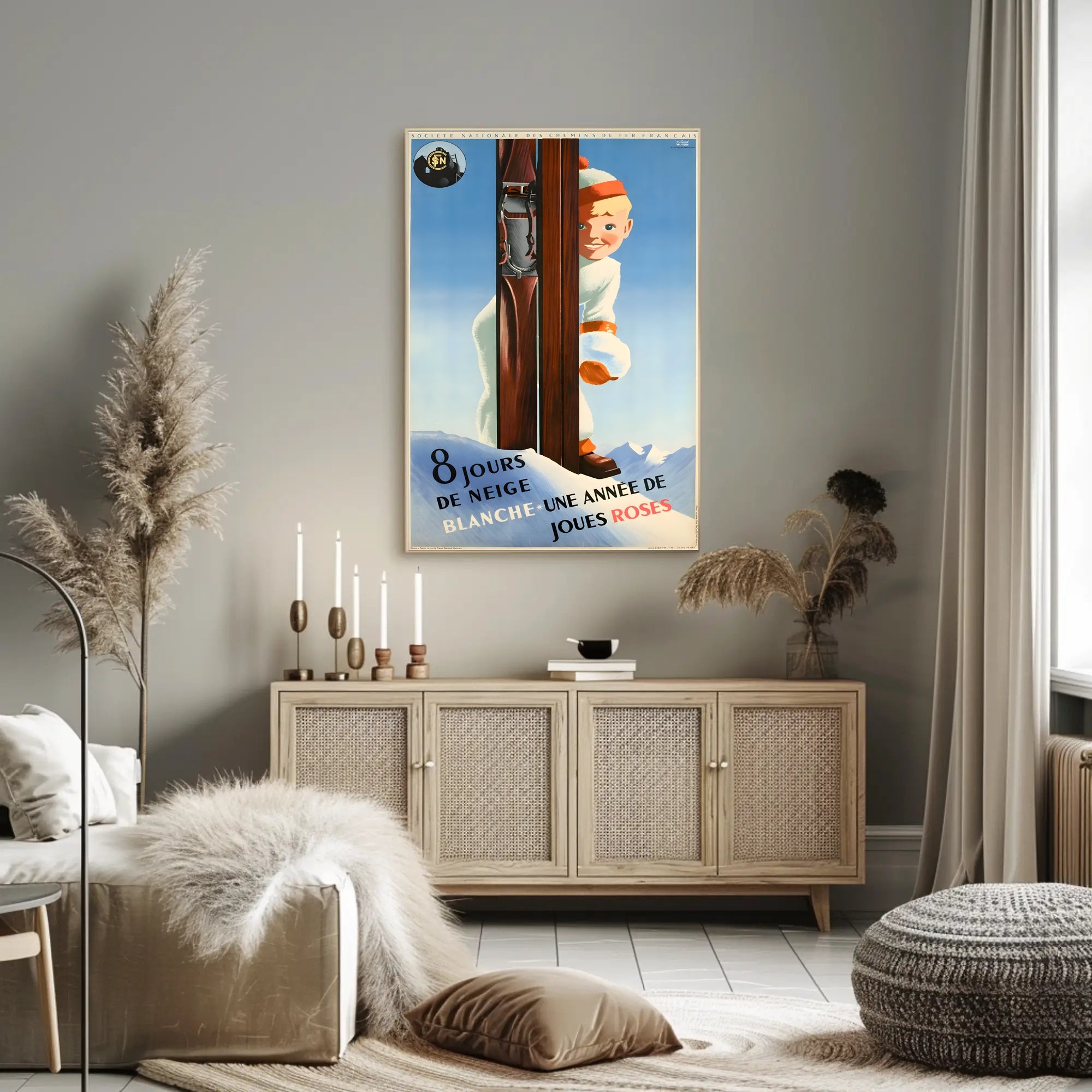 Vintage French Winter Travel Adventure Poster PosterGoat