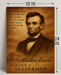 Portrait of Historical Figure with Iconic Landmark: Presidential Poster