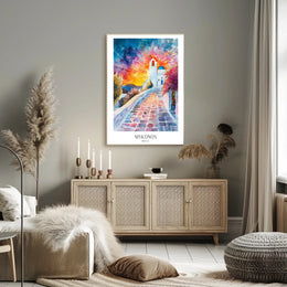 Mykonos Watercolor Dreamscape: Idyllic Travel Poster PosterGoat