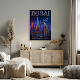 Dubai Skyline Poster For Luxury Modern Home Decor Lovers