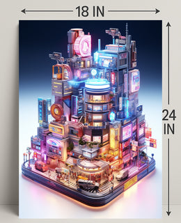 Neon Cityscape Poster