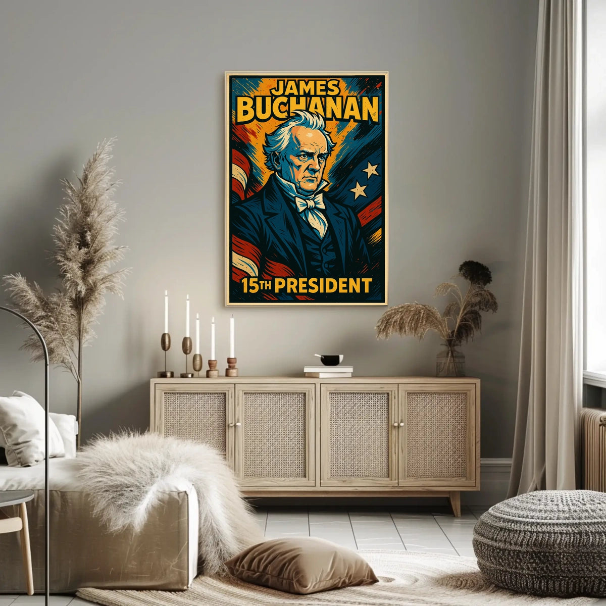 James Buchanan 15th President Poster Historical Wall Art