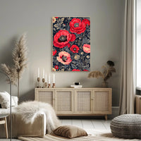 Elegant Red Poppies Artwork, Abstract or Artistic Poster