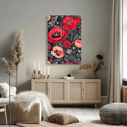 Elegant Red Poppies Artwork, Abstract or Artistic Poster