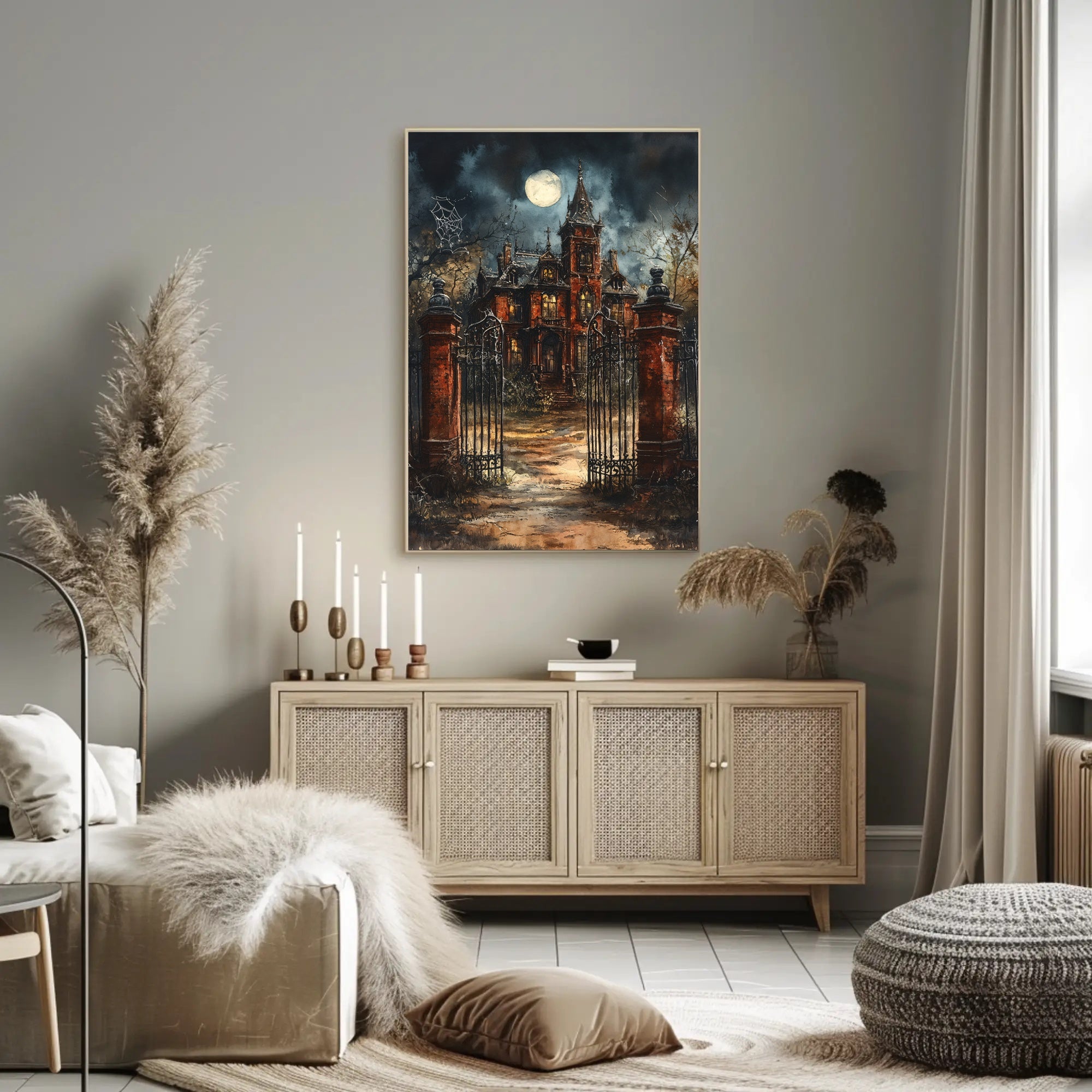 Haunted Mansion Under The Moonlight Poster