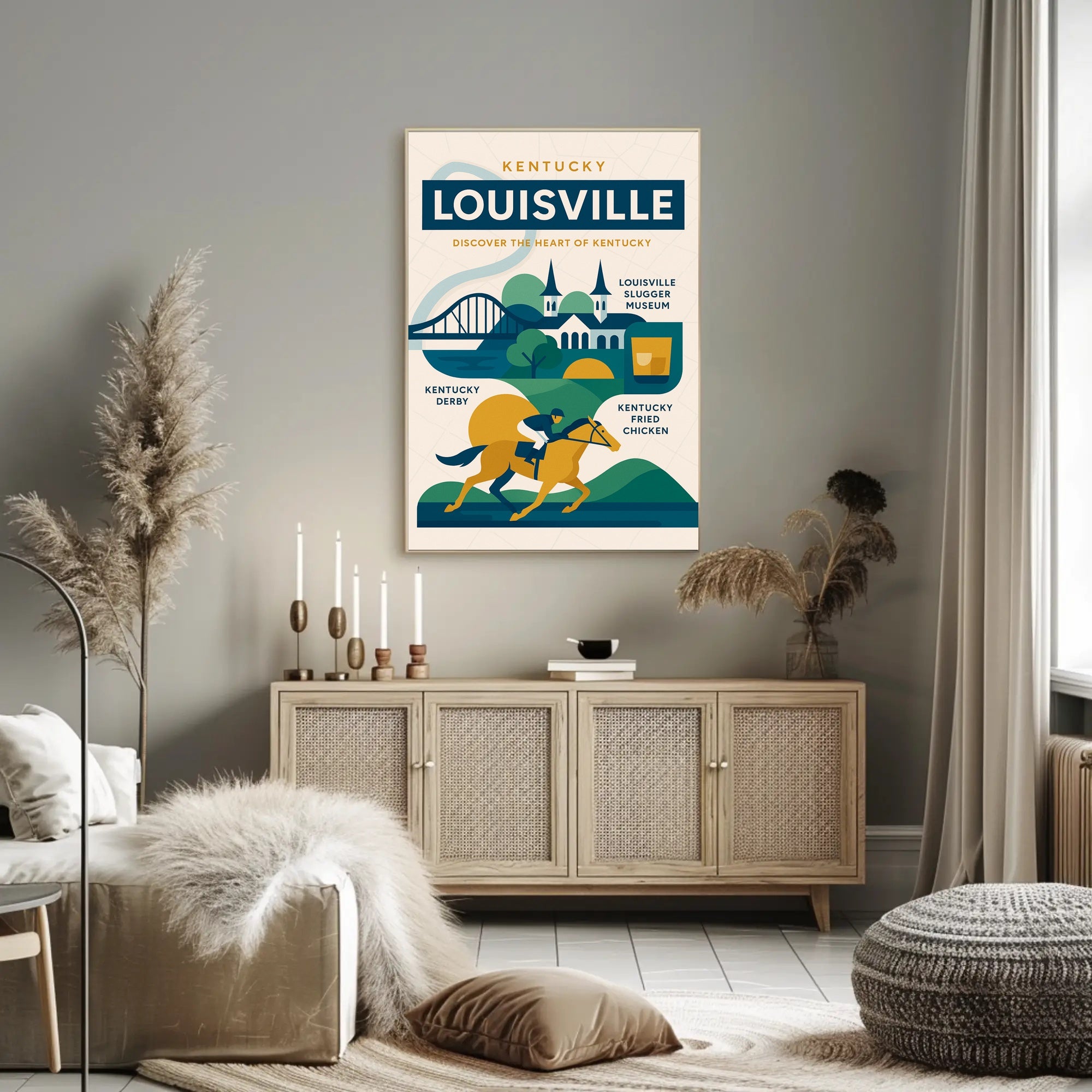 Louisville Charm: Modern Travel Poster PosterGoat