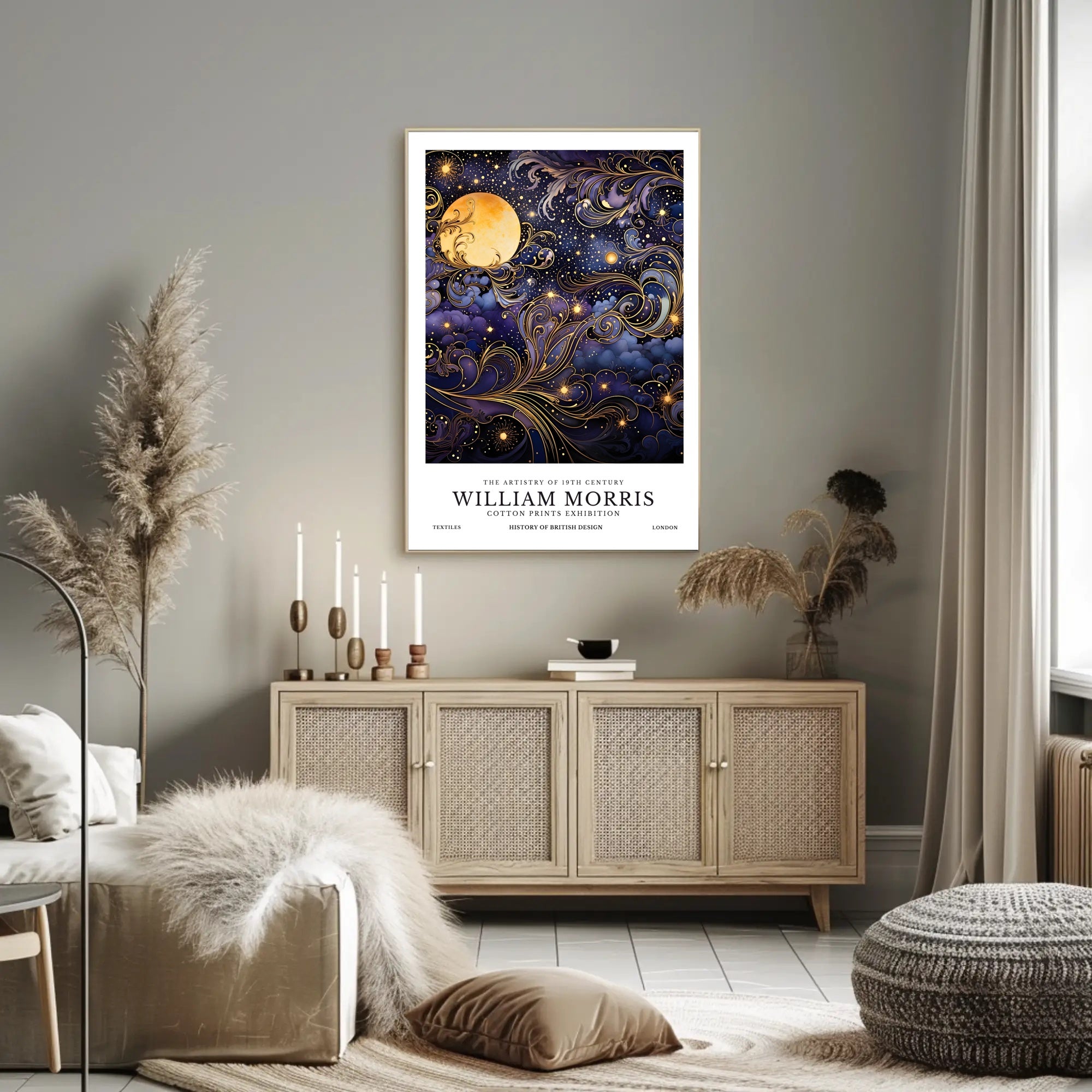 William Morris Cotton Prints Exhibition Poster