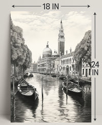 Venetian Canal A Serene Illustration Poster