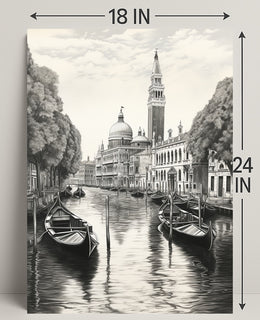 Venetian Canal A Serene Illustration Poster