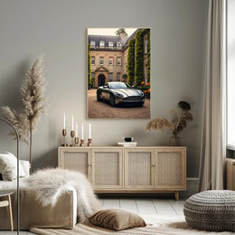 Luxury Car at Elegant Estate Poster PosterGoat