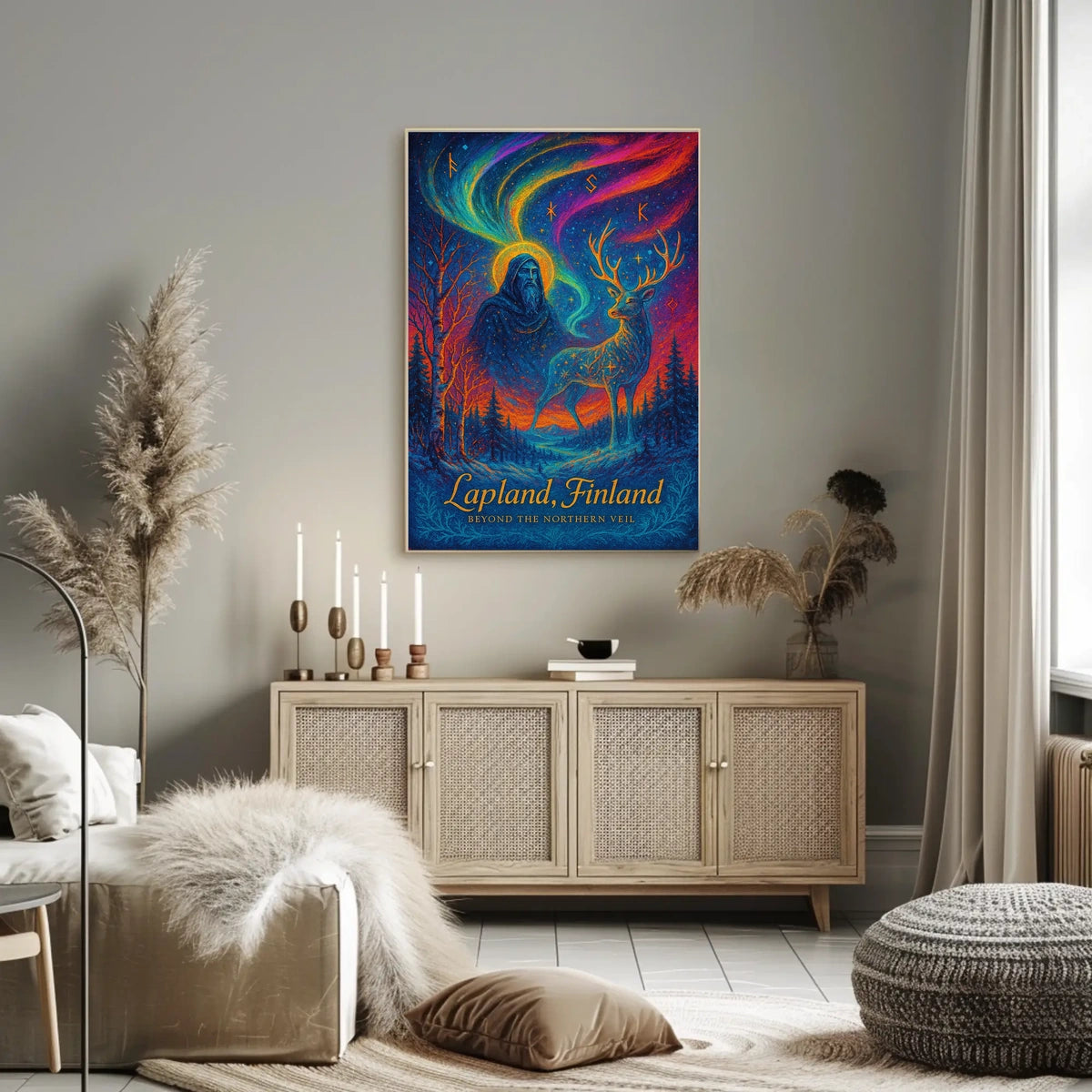 Beyond the Northern Veil: Mystical Lapland Poster